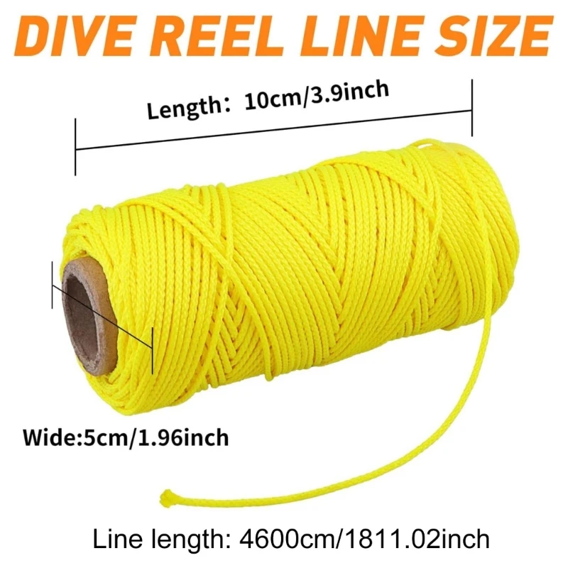 150ft Professional Scubas Dive Reel/Finger Spool Line Snorkeling Spearfishing Cord Rope Scubas Diving Reel Line Enduring 2