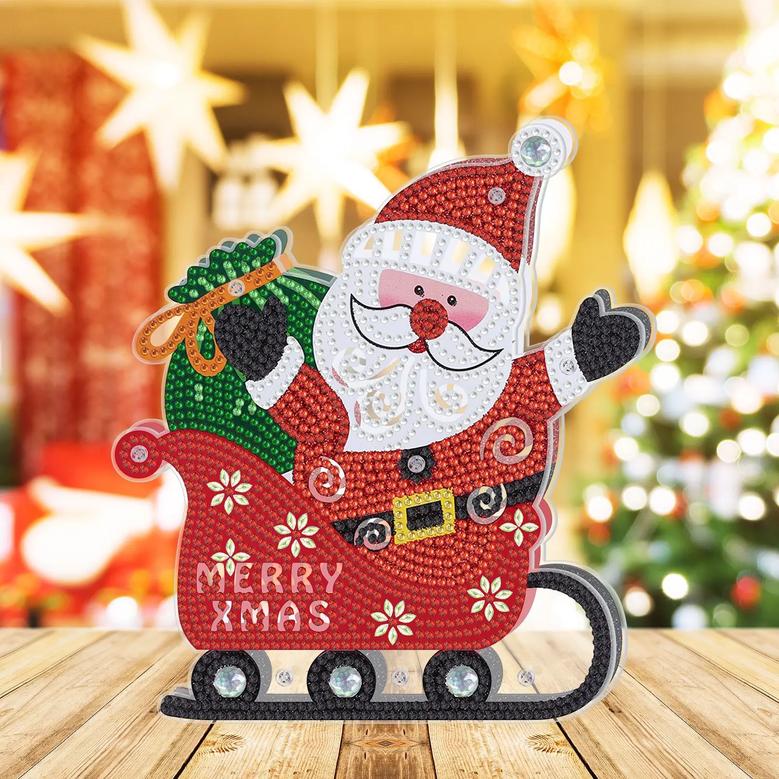 

5D DIY Christmas Santa Claus Diamond Painting Desktop Ornament Decor Set Handmade Diamond Mosaic Embroidery Craft Kits Xmas Gift