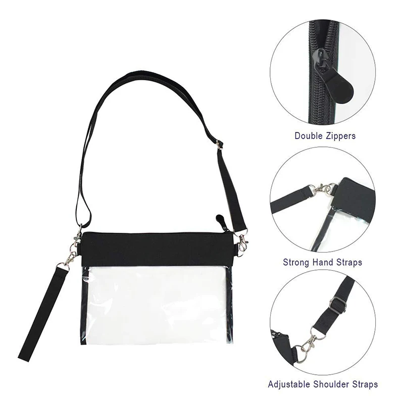 Transparent Crossbody Shoulder Bags Simple Zipper Small All-Match Couples Fashion Clear Handbags Pvc Harajuku Purses Phone Bag