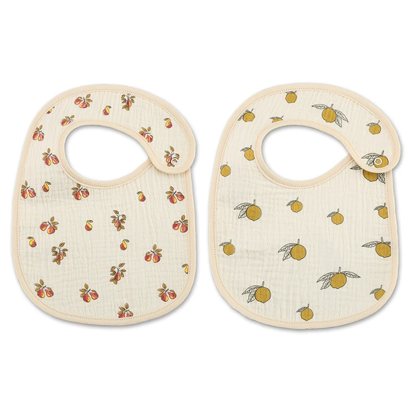 2pcs/set Cotton Waterproof Baby Bibs Summer Infant Bib Newborn Burp Cloths Bandana for Kids Boys Girls Soft Feeding Saliva Towel