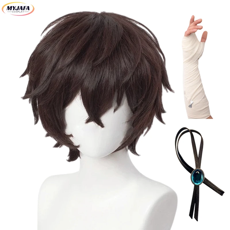 aliexpress.com - High Quality Dazai Osamu Cosplay Wig Anime Bungo Stray Dogs Cosplay Short Brown Heat Resistant Synthetic Hair Wigs + Wig Cap
