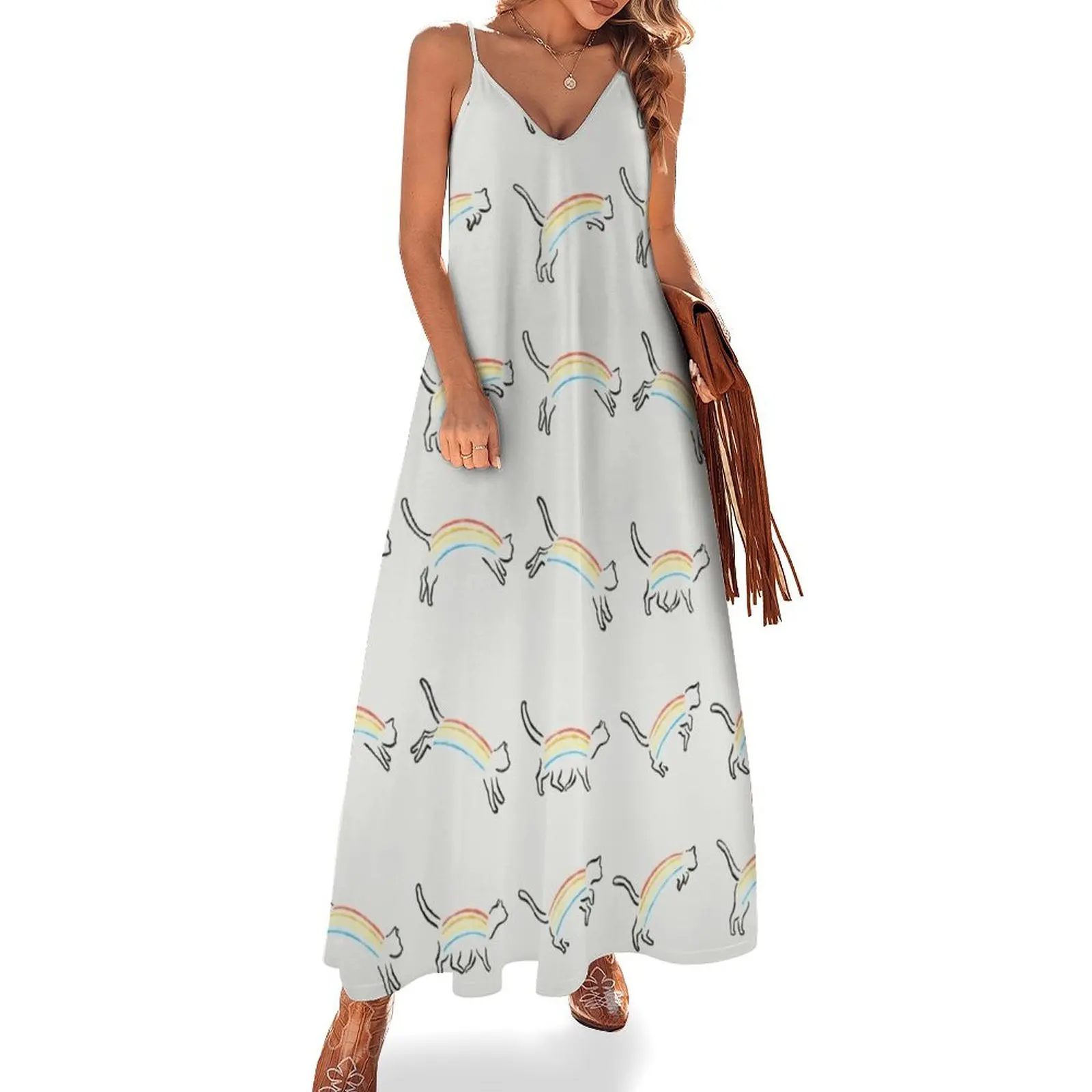 

Rainbow Cat Sleeveless Dress long dresses for women party dresses women women's clothing korea stylish dresses for womens 2024