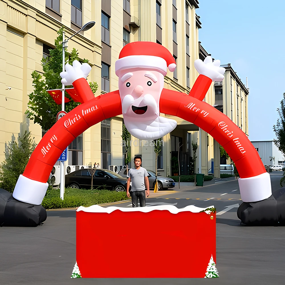 Christmas Decorations For Home inflatable archway, inflatable Tree design arch with snowman santa claus with blower