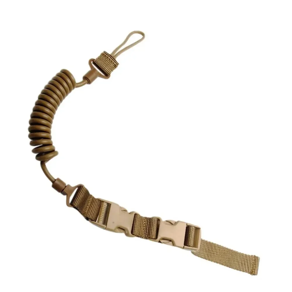 Military Tactical Lanyard Multi-purpose Spring Lanyard Pistol Secure Rifle Sling Strap Shooting Hunting Gun Accessories elastic lanyard rope