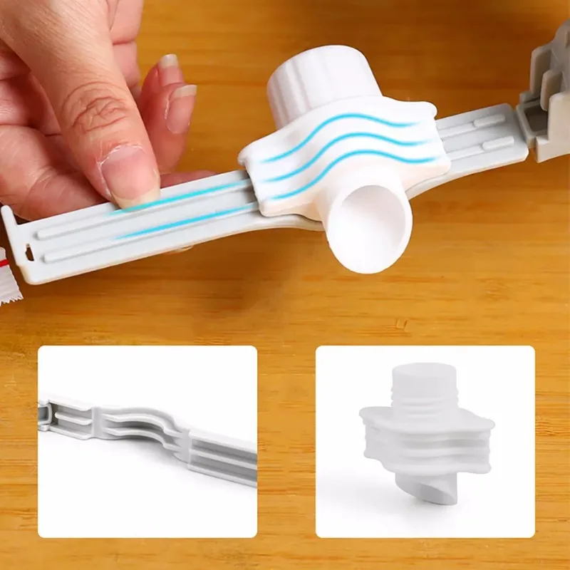 Reusable Ziploc Bag Clip with Pouring Port Seal Food Storage Clip for Snack Bags Cereal Coffee Flour Kitchen Storage Tools