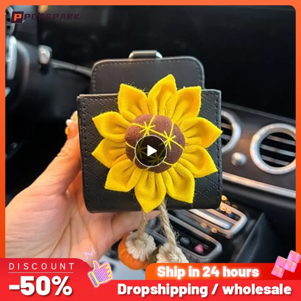 

Car Storage Bag Air Outlet Flower Storage Phone Lipstick Key Bag Car Decoration Practical Car Tidying Hanging Box Car Accessorie