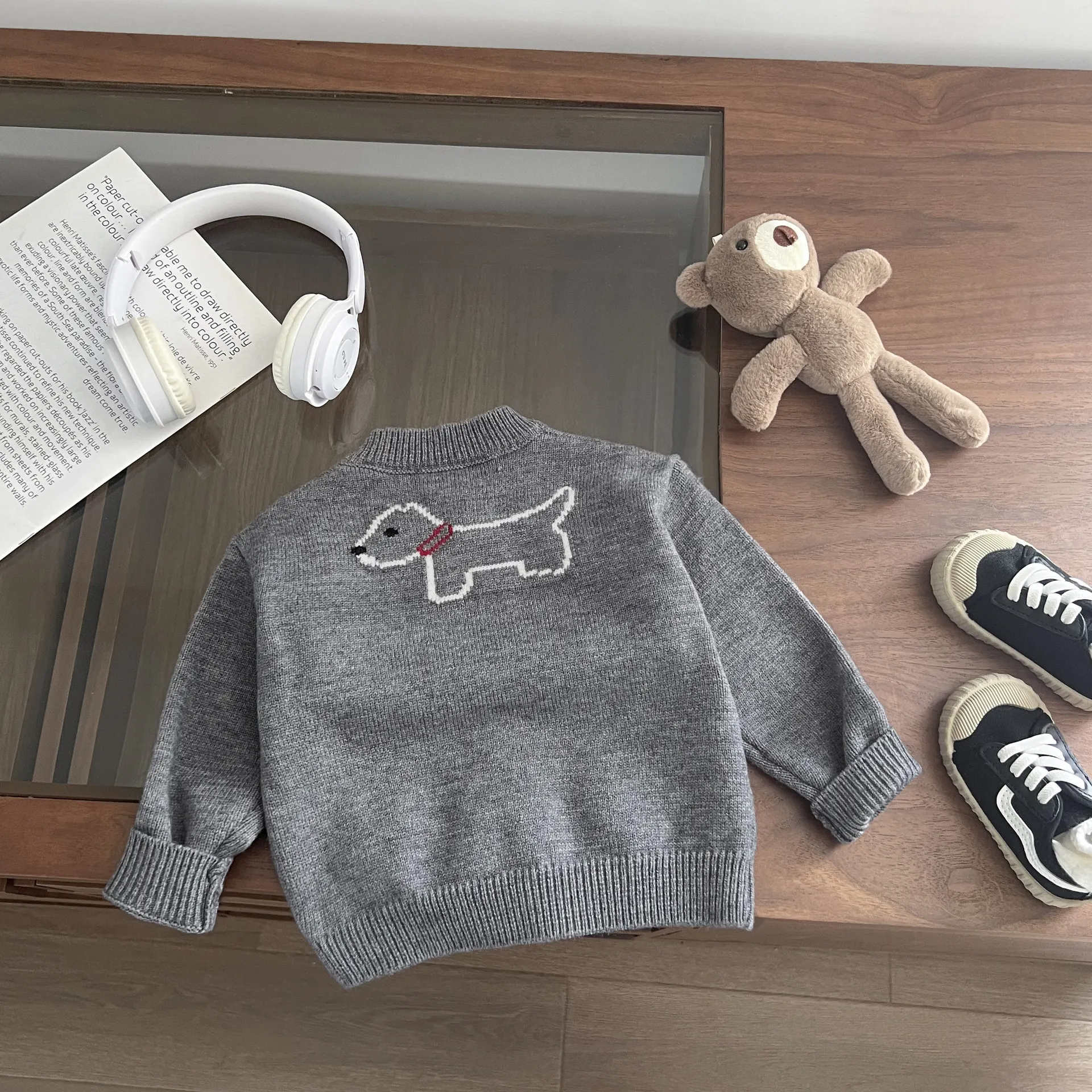 Autumn New Baby Long Sleeve Sweater Cardigan Infant Boy Cartoon Knitted Coat Toddler Girl Casual Knitwear Kids Clothes