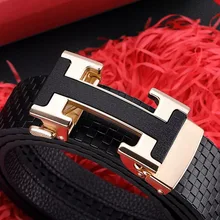 

Male leather belt fashion tide shaped automatic buckle young male pure leather belt pants