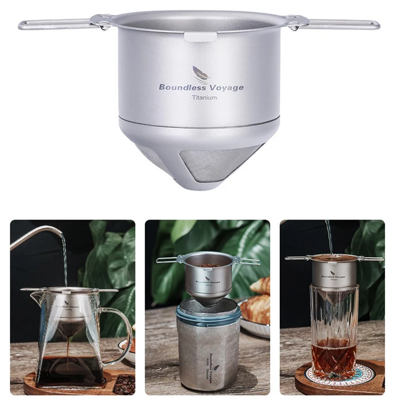 Boundless Voyage Titanium Reusable Coffee Filter Paperless Coffee Filter Metal Pour Over Maker