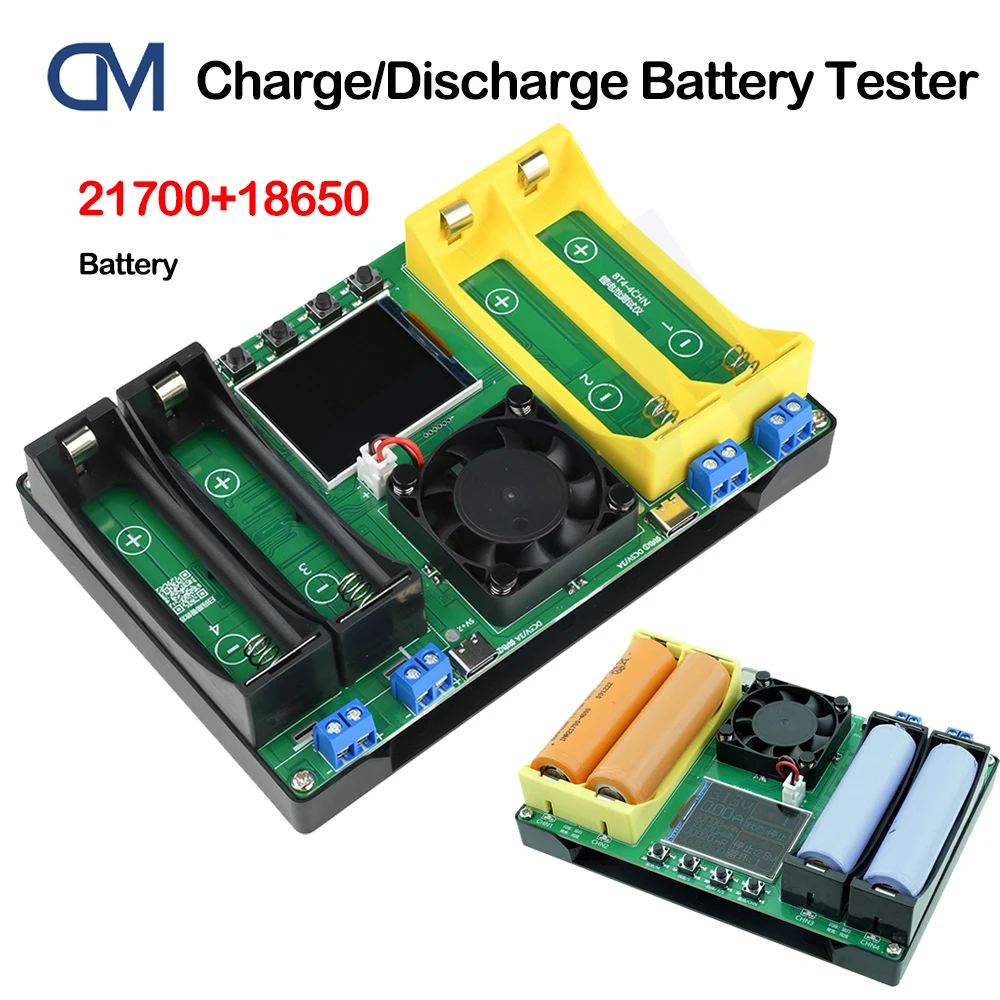 Probador de resistencia de capacidad de batería de 4 canales 18650 + 21700 módulo de carga y descarga automática probador de carga electrónica