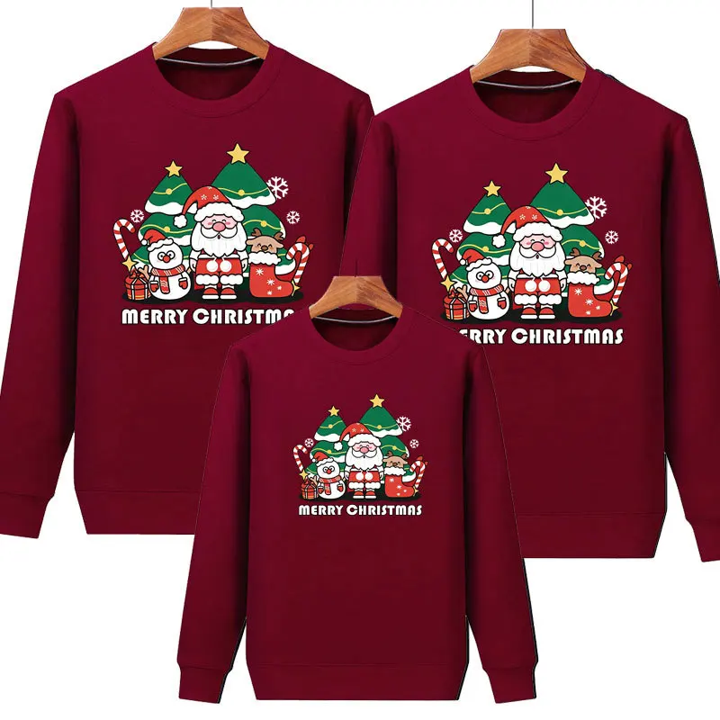 thumbnail image 1 of Conjuntos familiares a juego, camiseta de aspecto familiar para mamá, hija, papá e hijo, sudadera con estampado navideño, jersey de Navidad, camisetas para niños y bebés para Año Nuevo, 1 of 5