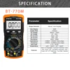 BTMETER True RMS Digital Multimeter,Precision Multimeter,Profession Insulation Tester Voltage Meter Diode Test NCV，770 Series 2