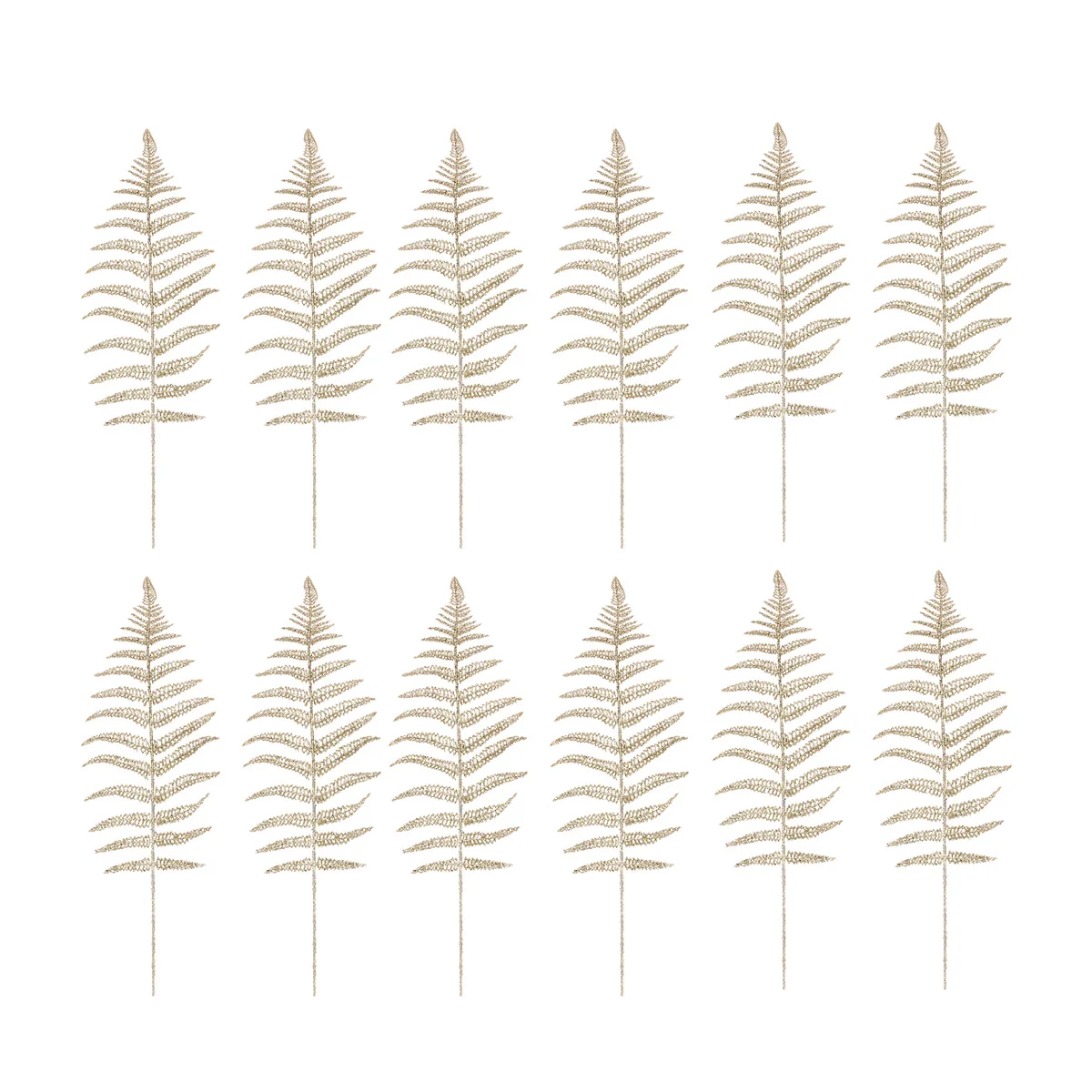 

12pcs Golden Artificial Christmas Glitter Leaves Picks Christmas Floral Picks Diy Bouquet Stem Picks for Xmas Tree Wreath