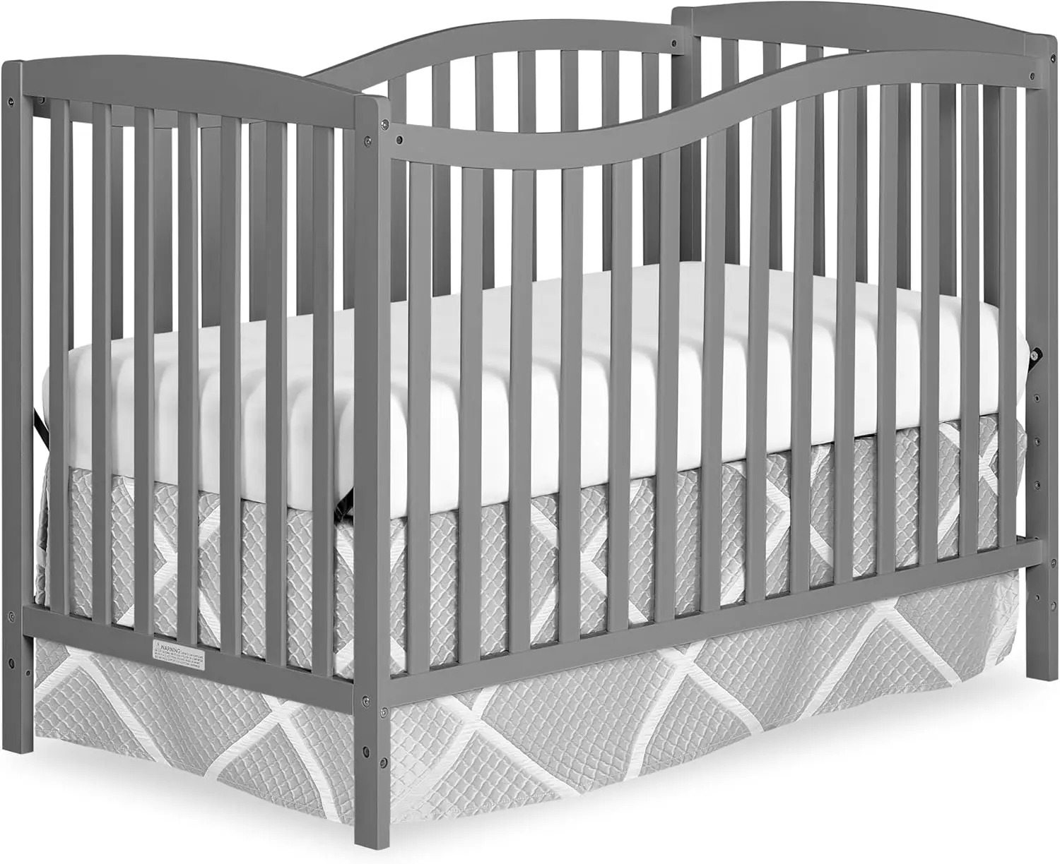 Chelsea 5-in-1 Convertible Full-Size Baby Crib in Steel Grey, GreenGuard Gold & JPMA, Pinewood, 4 Mattress Heights, Converts