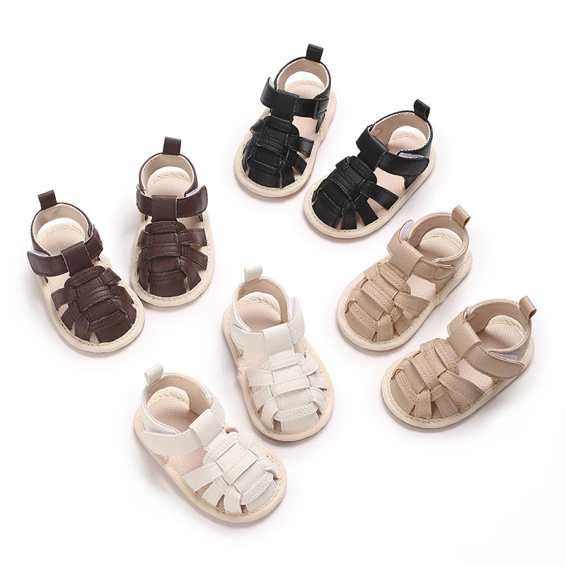 

0-1Year Solid ColorToddler First Walker Baby Crib Newborn Baby Summer Sandals Infant Boy Girl Shoes Rubber Soft Sole Non-Slip