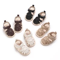 0-1Year  Solid ColorToddler First Walker Baby Crib Newborn Baby Summer Sandals Infant Boy Girl Shoes Rubber Soft Sole Non-Slip 1