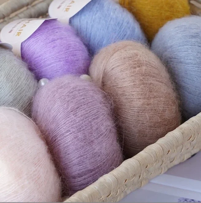 25g crochet yarn High Content Soft Skin-friendly Eco-friendly Mohair Crochet yarn For Crochet Shawl Sweater Cloth