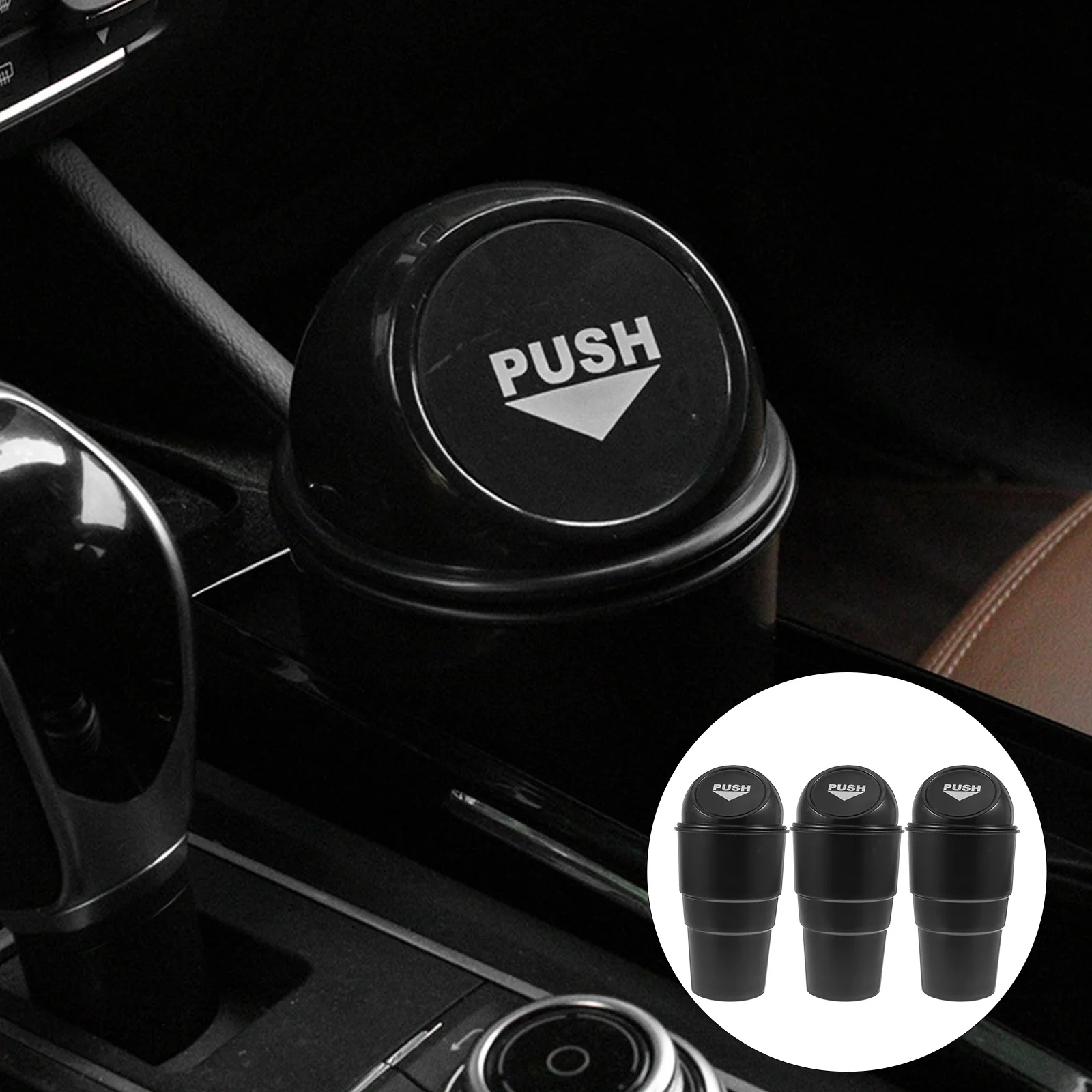 

3 Pcs Mini Trash Can Bin Plastic Containers Accessories Car Waste Organizer Rubbish Holder Desk