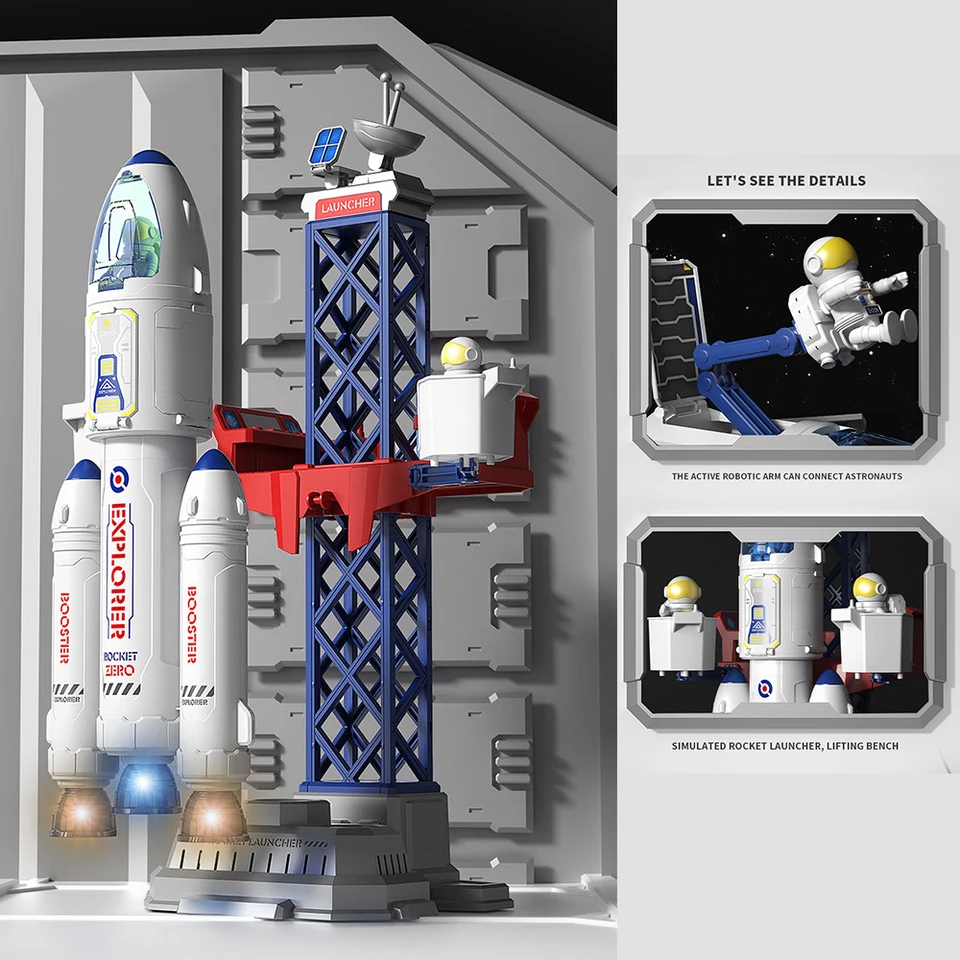 Fusée spatiale RC avec lumières LED colorées prête à voler navette