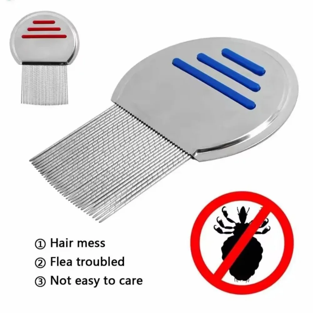 3 Styles Stainless Steel Terminator Lice Comb Kids Hair Rid Headlice Super Density Teeth Remove Nits Comb Nit Free 2