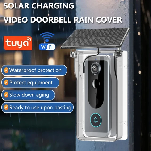 Tuya Doorbell with Solar Rain Cover Camera Wireless Video Doorbell Wifi PIR Human Body Sensing Outdoor Door Bell Video Intercom