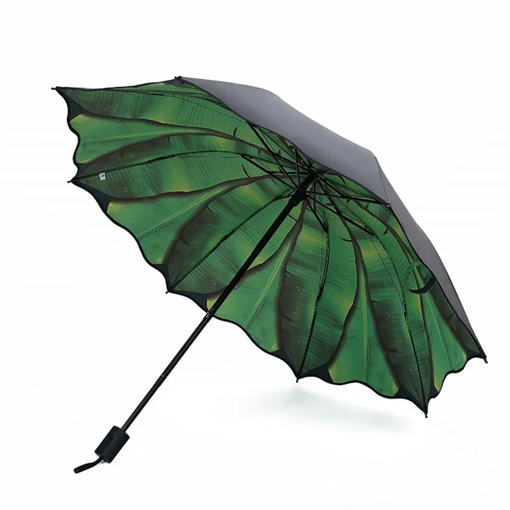 Folding Parasol Umbrella for Men Women Rain and Sun Travel Banana Leaf Umbrella Manual Uv Rain Gear Household Merchandises