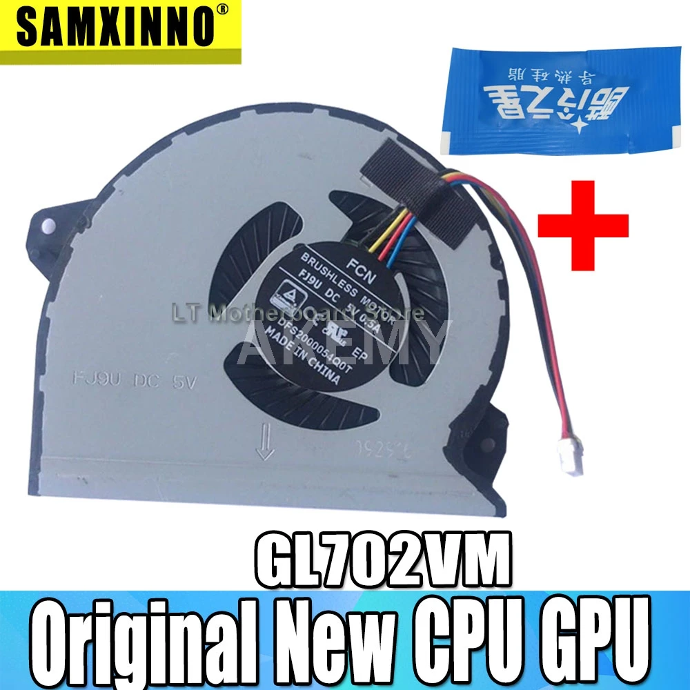 Original New CPU GPU Cooler Fan Heatsink For Asus ROG GL702VMK GL702VML GL702VM Fan FK9M