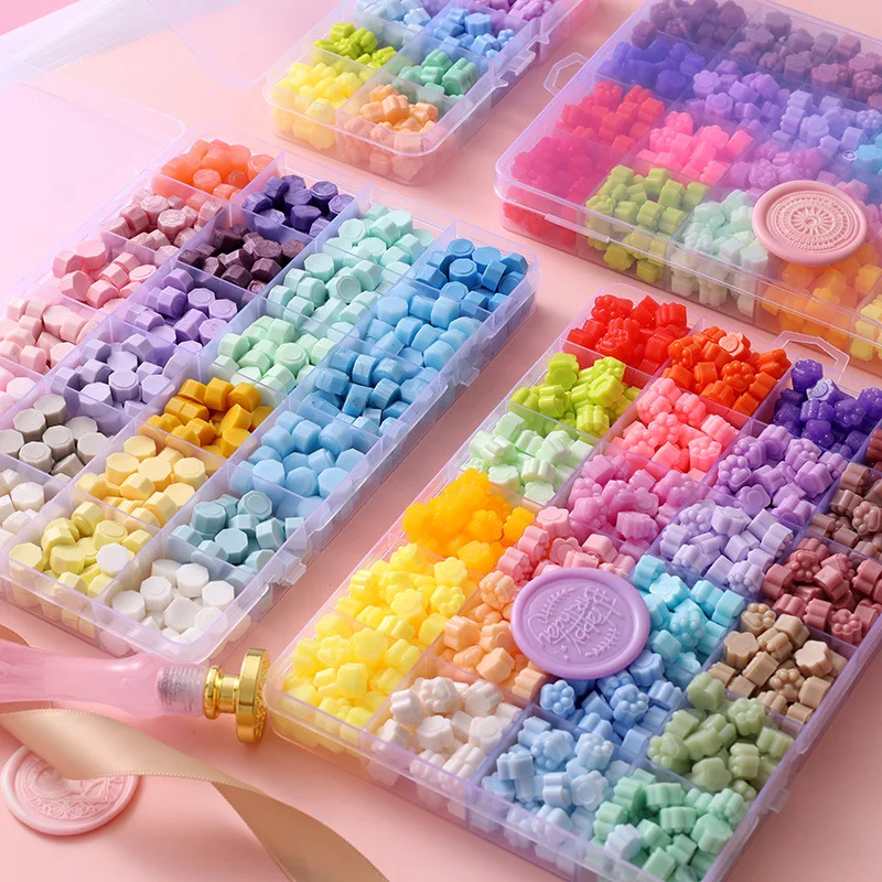 

24 Grids Boxed Sealing Wax Beads Set star Wax Seal Stamp Bead DIY Scrapbooking Envelope Invitations Cards Crafts Making