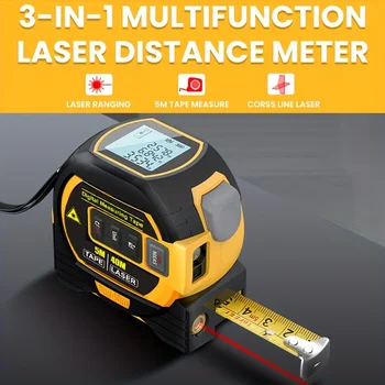 3 In 1 Digital Tape Measure High Precision Laser Rangefinder 1