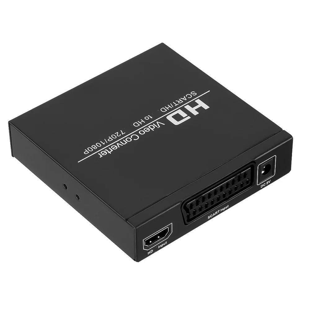Full 1080P Digital SCART HD to HD Converter High Definition Video Converter EU/US Power Plug Adapter For HDTV hd video converter