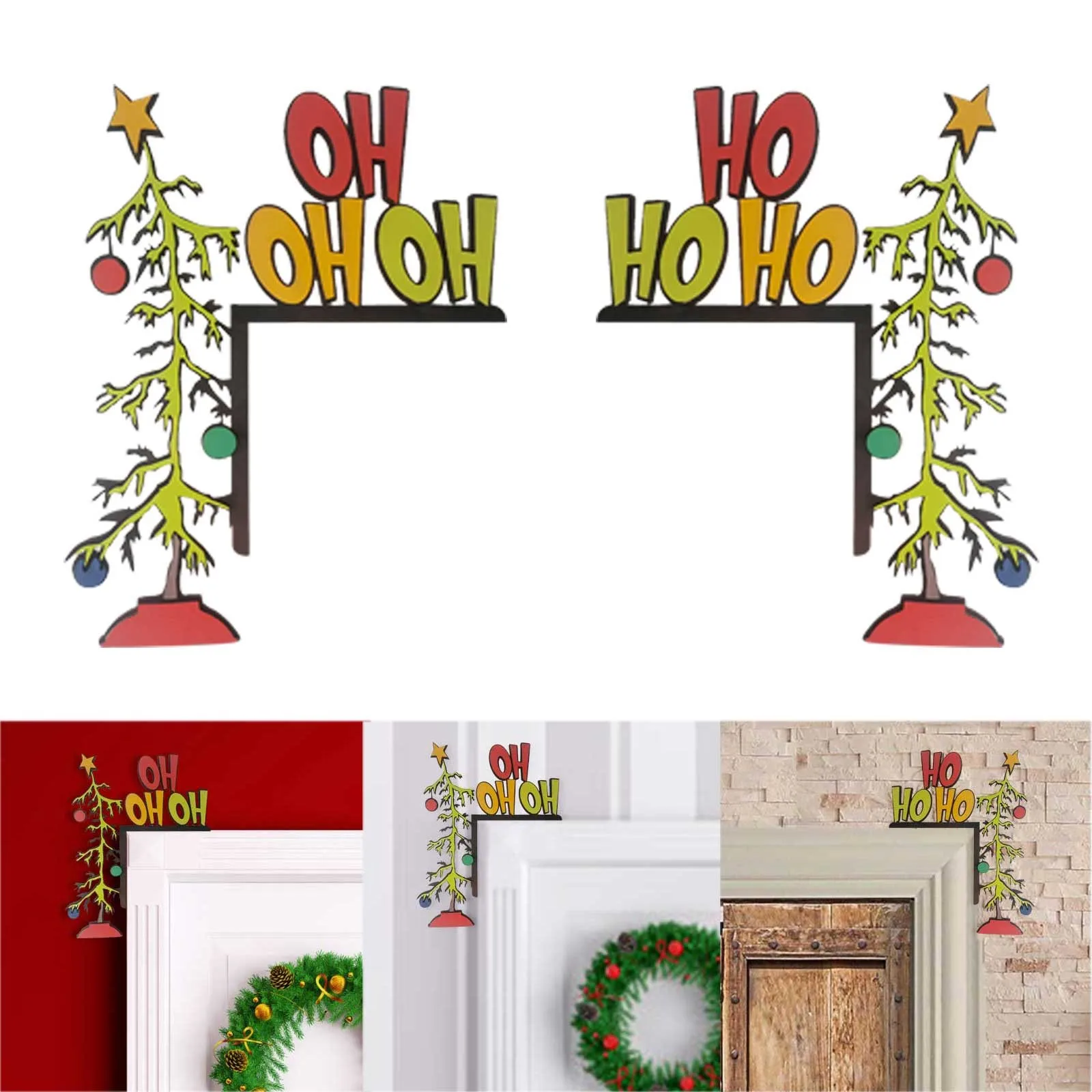 

Graphic Design Christmas Corner Decorative Pendant Decor Funny Christmas Decorations On Door Wood Products Holiday Gift Charm