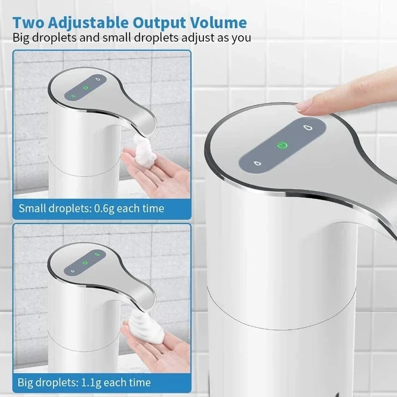 450Ml Automatic Soap Dispenser Touchless Foaming Soap Dispenser Rechargeable Waterproof Foam Pump
