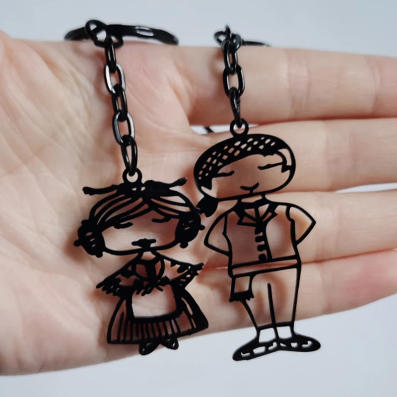 Treebud Custom Children\'s Drawing Necklace Stainless Steel for Women Men Stainless Steel Unique Logol Artwork Pendant Jewelry