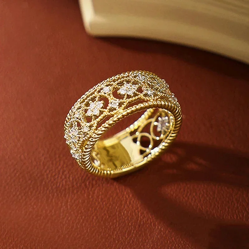 Bridal Wedding Rings Hollow Band Paved CZ Women Party Jewelry wedding rings,womens ring,jewelry rings,ring jewelry,cubic zircon ring