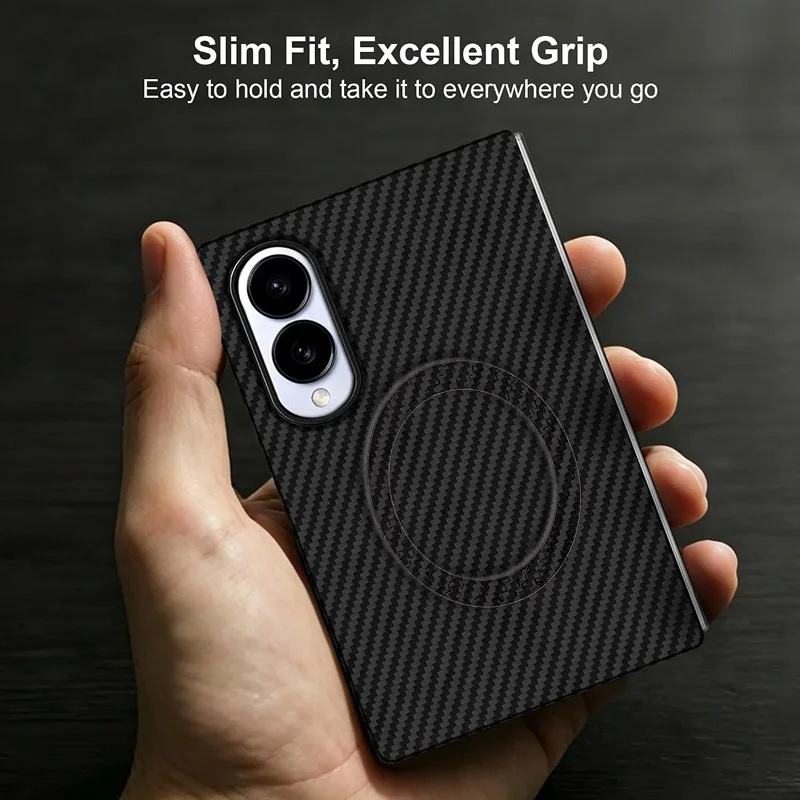 Wireless Charging Carbon Fiber Print Magnetic Case - Shockproof and Ultra Durable