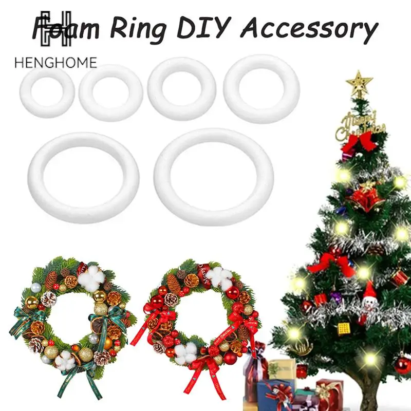 

White Round Polystyrene Foam Ring For Christmas Crafts DIY Handmade Wreath Wedding Holidays Home Party Decoration