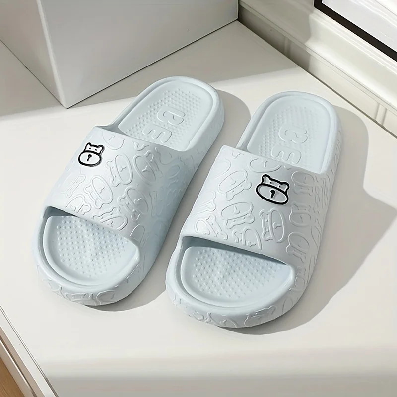 Ladies Cartoon Bathroom Slippers for Men Summer Home Cute Bear for Women Home House Hotel Anti Slip Sandals Unisex 5