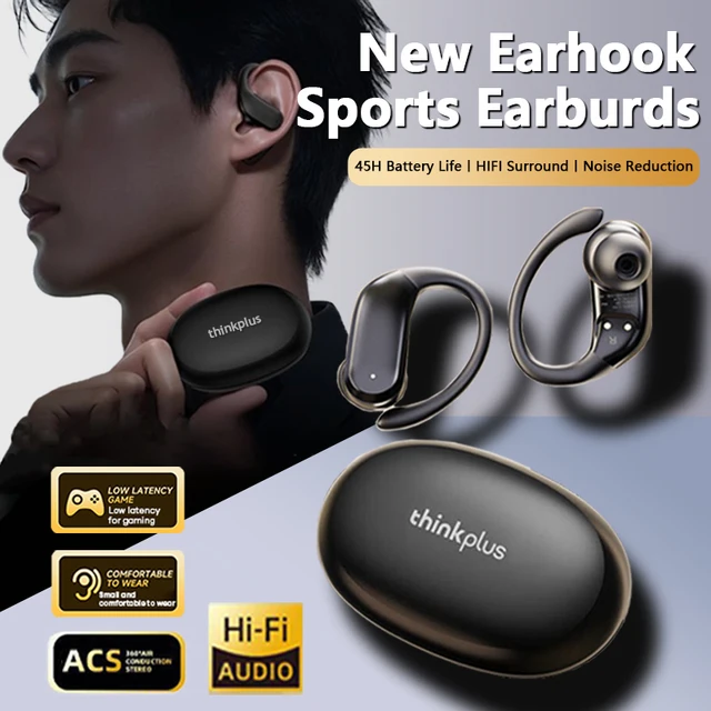Lenovo XT55 LP75 XT80 Auricolari wireless Bluetooth 5.4 Batteria a lunga durata Cuffie stereo HiFI Cuffie sportive con cancellazione del rumore 1