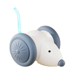 Interactive Rechargeable Electric Cat Toy with Intelligent Obstacle Avoidance (WHITE)