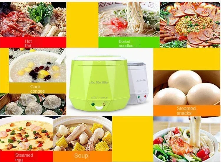 Description Picture 4 of itemMini Rice Cooker 1.6L Electric Heating Lunch Box Portable Thermostat Food Steamer Multi Electric Cooker For Car Truck 12/24V