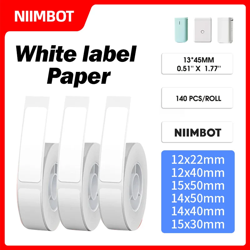 NiiMBOT D110 Thermal Paper Sticker Label Roll Suitable for D11 D101 NiiMBOT Mini Portable Thermal Printer