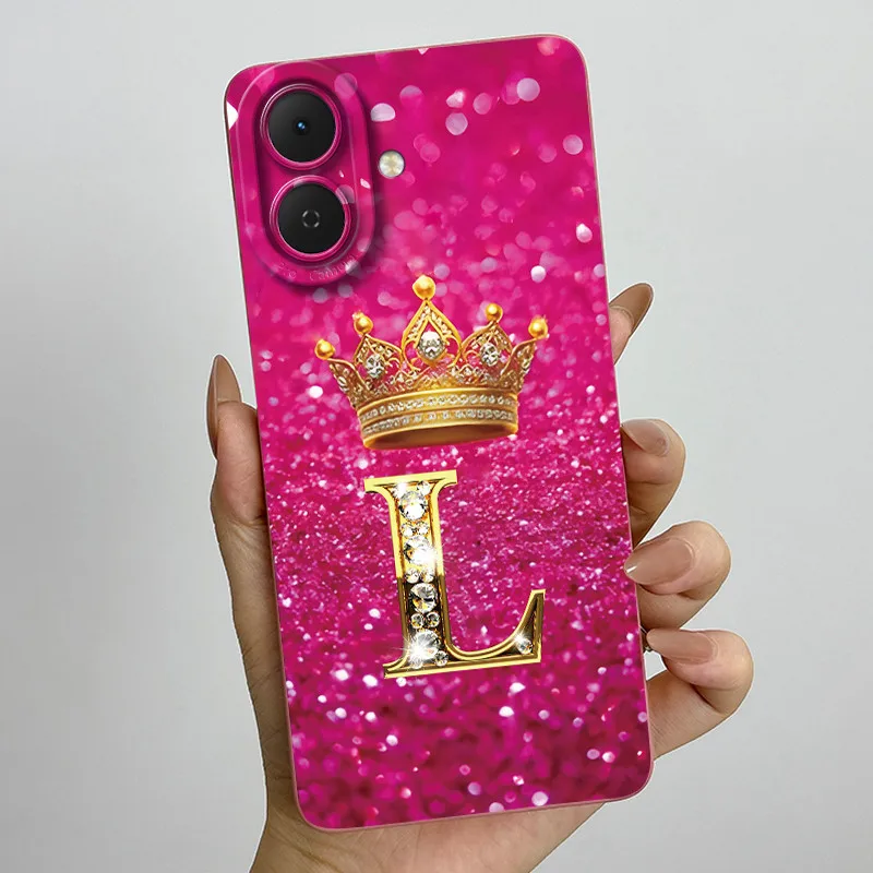 Luxury Crown Letters Soft Phone Case with Camera Protection