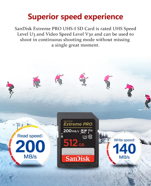 Sandisk Extreme Pro SDHC SDXC UHS-I Memory Cards 95 Mbps for