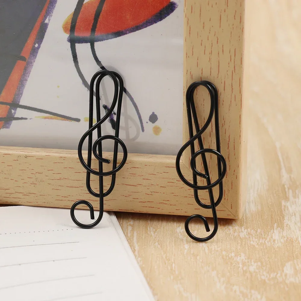 Metal Creative Music Note Shaped Creative File Clamp Paper Clips Bookmark Holder Paper Decorative Clip for Office School Home