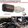 Motorcycle Exhaust Muffler Escape Modiifed Mid Pipe With Carbon Muffler Slip On For Kawasaki Z900RS Z900 RS Ninja900 2017 - 2022