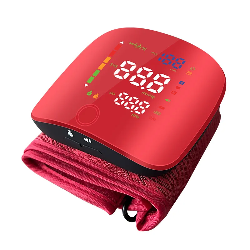 Realblad Digital Tensiometro Red bauman&oacute;metro presi&oacute;n arterial mu&ntilde;eca Spanish Voice Rechargeable blood pressure gauge monitor