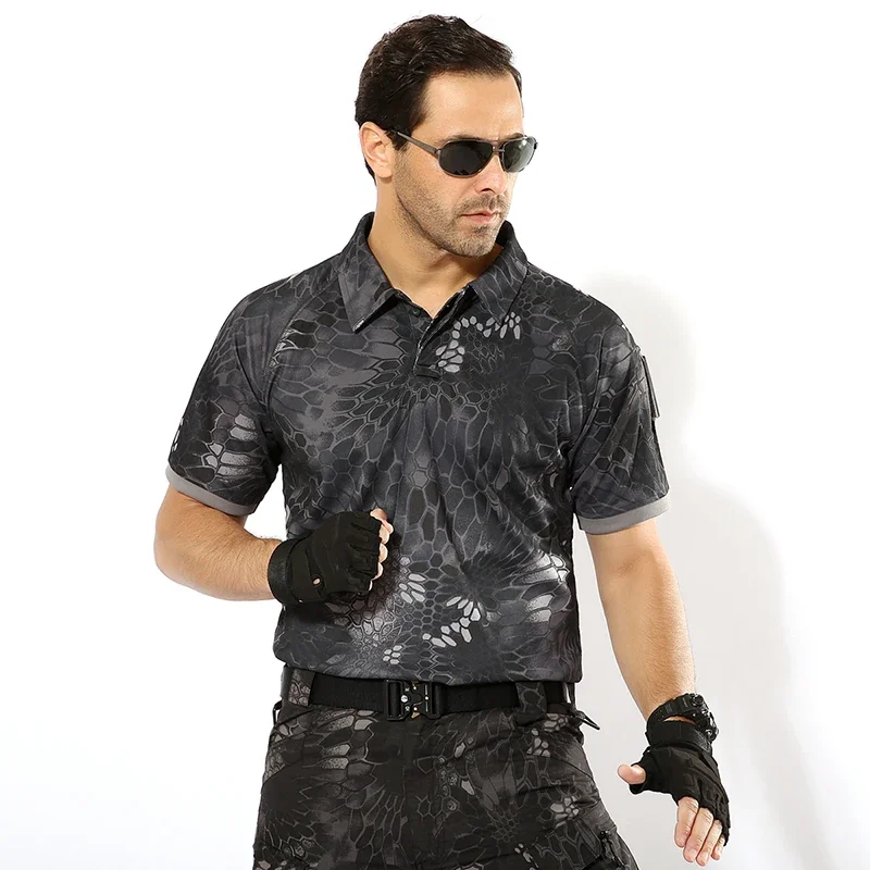Men Summer Quick Dry Tees Tactical Combat T-shirt Male Camping Hiking Trekking Breathable Pullover Climbing Casual Cargo Shirts