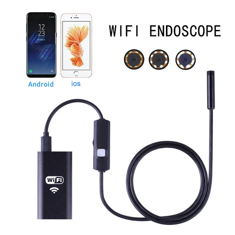 Endoscope Camera 8mm Wireless Endoscope 2.0 MP HD Borescope Rigid Snake