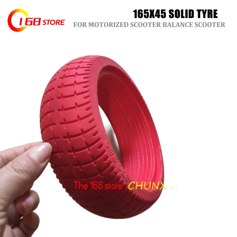 

165x45 RED Solid Tire 6.5 Inch Tyre for 6.5" Hoverboard Self Balancing Electric Scooter Spare Parts