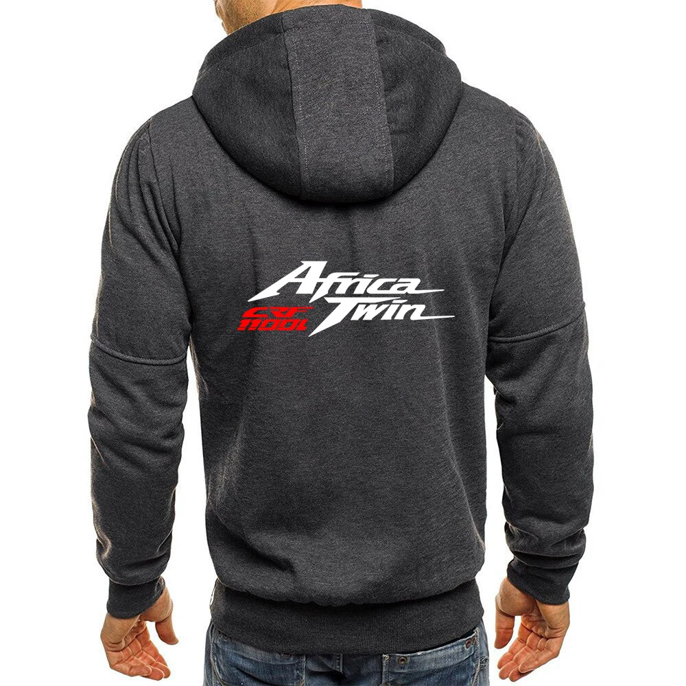 Africa Twin Crf 1000 L Crf1000 Men New Casual Spring and Autumn Hot Sale Three-color Zipper Hooded Cotton Long-Sleeved Coat Top